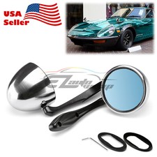 Universal Classic Chrome Hotrod Bullet Muscle Car Vintage Fender Side Mirror Set