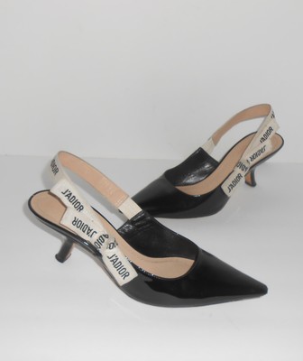 black patent slingbacks