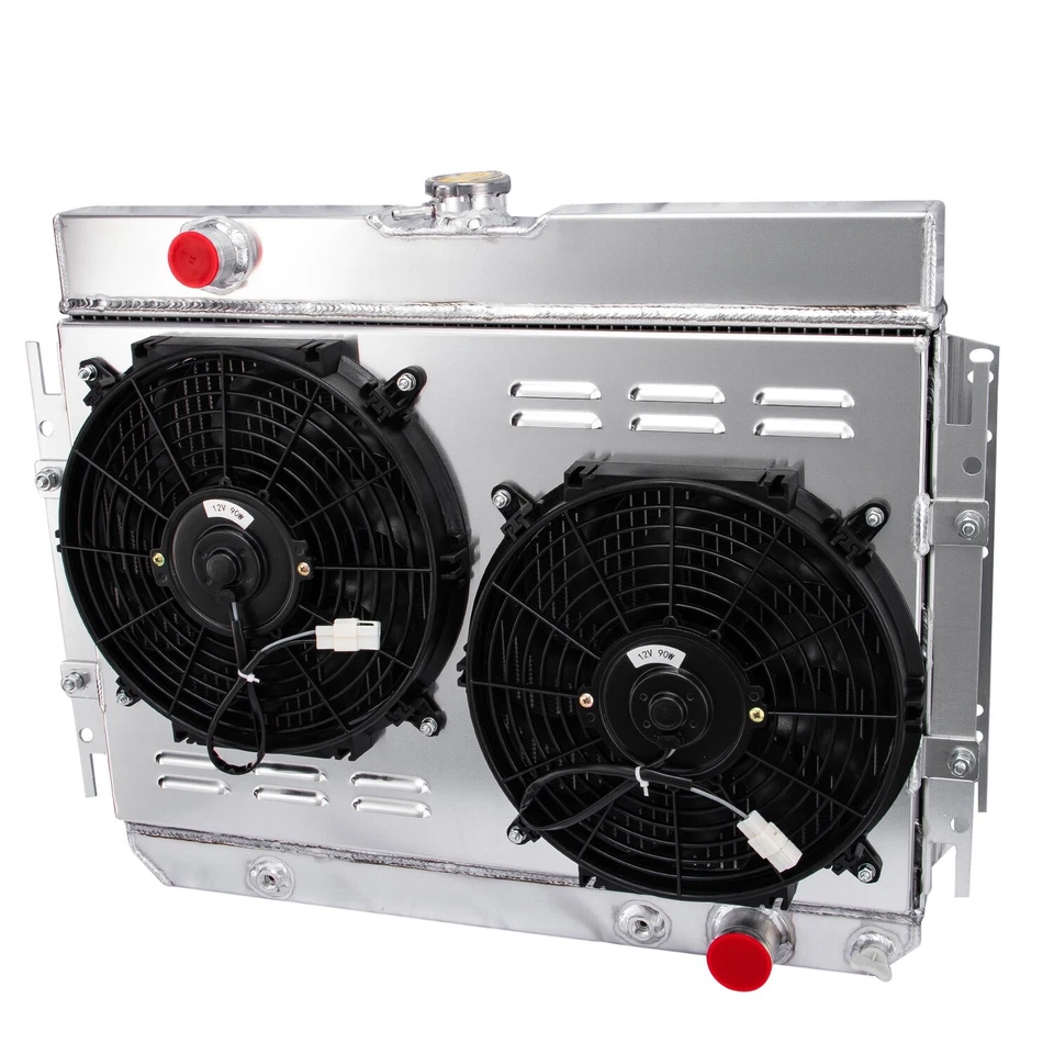 3 Row Radiator Shroud Fan Fit 63-1968 65 Chevy Bel Air/Impala El Camino/Chevelle Foto 2 de 4