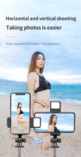 Selfie Stick Tripod Bluetooth Remote Stand LED Light For iPhone 16 15 14 Pro Max - Picture 11 of 12