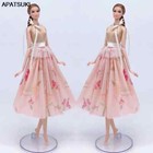 Mode-Kleidungsset Für Barbie-Puppe Khaki Oberteil & Midirock 1/6 Puppenzubehör