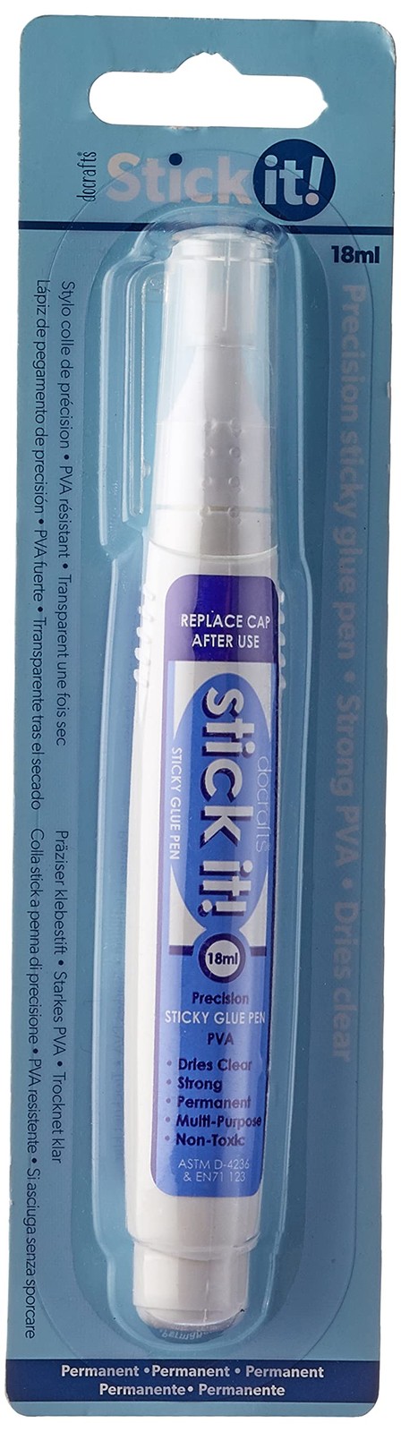 Stick It! PVA Sticky Glue Pen,White, 18ml - Pack of 1 One Size, White
