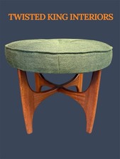 Vintage G Plan Fresco Dressing Table Occasional afromosia Stool Green Fabric