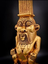 RARE ANCIENT EGYPTIAN ANTIQUITIES Statue Large Of God Bes God Of Fun Egyptian BC