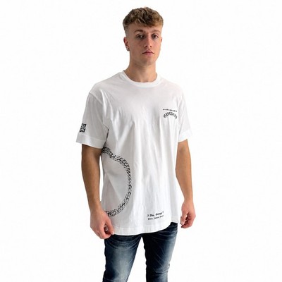 Givenchy T-Shirt Uomo Bianca Girocollo Herren weiß T-Shirt schwarz Gothic Logo
