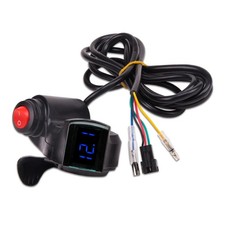 E Bike Thumb Throttle 12V-72V LED Voltage Display Power Switch Black