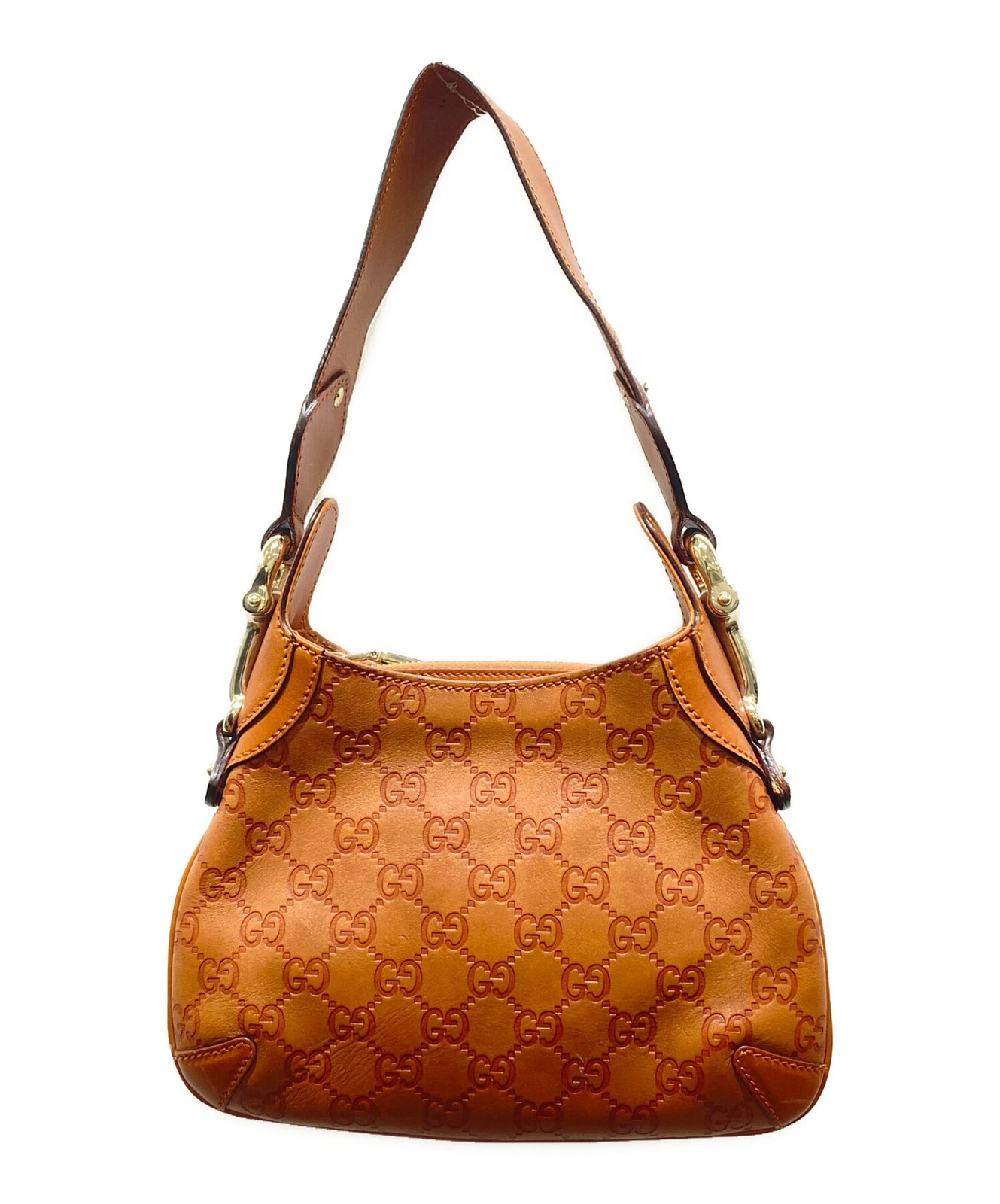 Gucci — Gucci GG 145827 Leather Brown Shoulder Bag #TFB4421