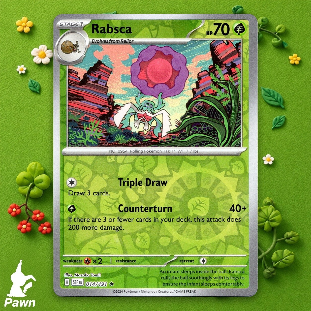Rabsca 14/191 Holo Surging Sparks Pokemon TCG Card