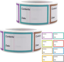 2 Rolls 1000 Pieces Freezer Labels,Removable Food Labels Stickers Easy Peel off