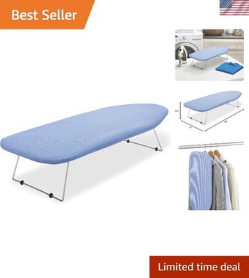 Durable Tabletop Ironing Board - Lightweight Design with Steel Legs - Blue