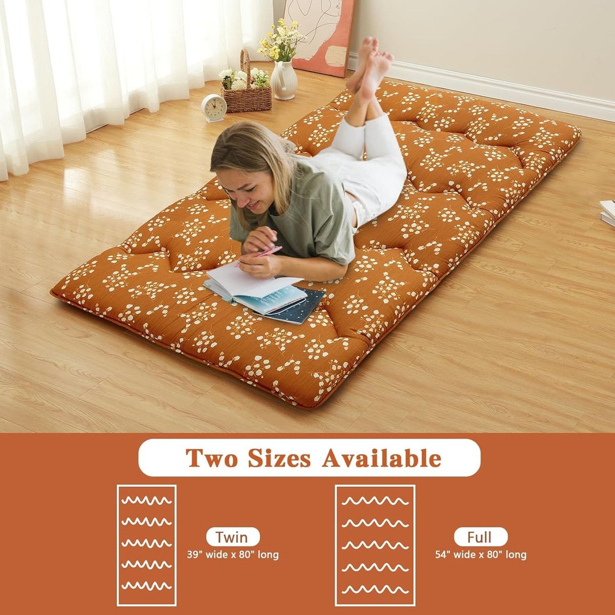 Foldable Japanese Floor Mattress Roll Up Mattress Sleeping Tatami Mat Couch Bed