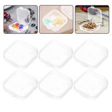 100PCS Small Plastic Boxes: Clear Bead Organizer Box with Hinged Lids Mini