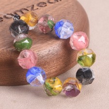 10pcs Colorful Round Faceted 9mm-10mm Crystal Glass Loose Beads DIY Jewelry Lot