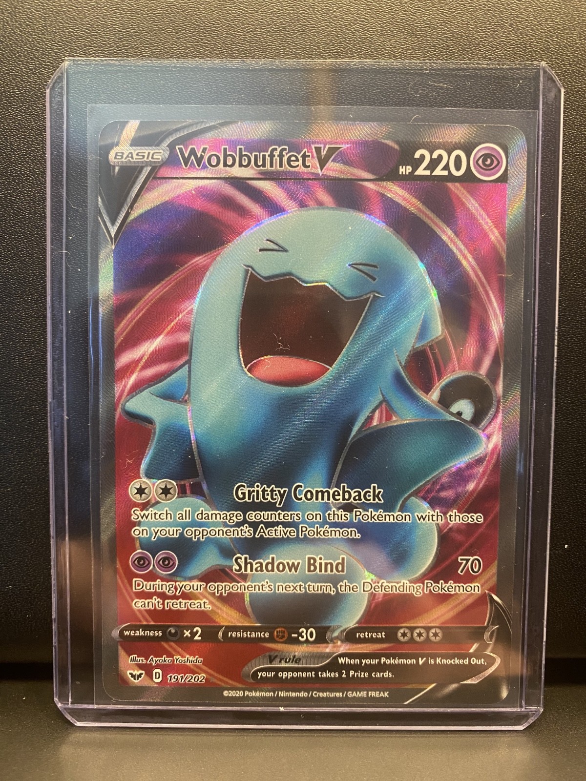 Swsh01: Sword & Shield Holo Wobbuffet V (Full Art) 191/202 NEAR MINT