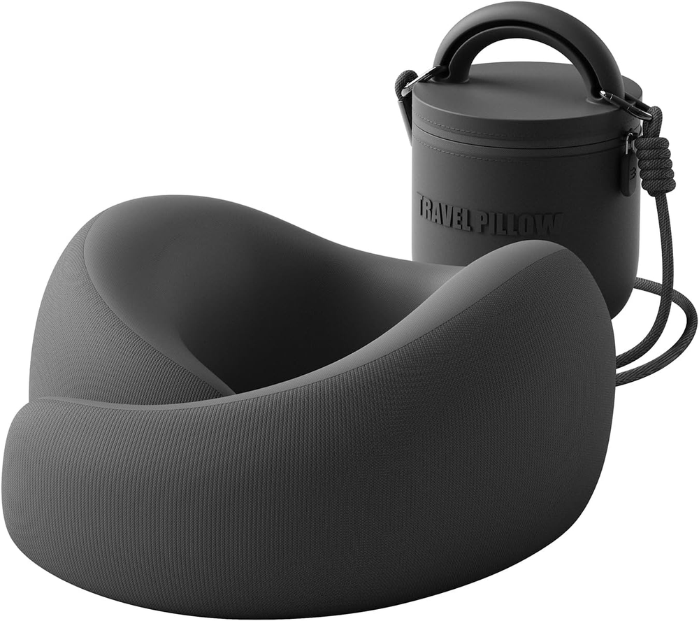 Memory Foam Travel Neck Pillow for Airplane Comfort and Support