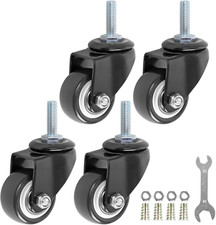 GXYY  1.5 Inch Swivel Caster Wheels PU 360 Degree Threaded Stem Caster Wheel M8