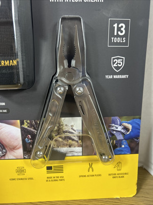 Leatherman Bolster Multipurpose Tool with Nylon Sheath, Stainless, 13 Tools