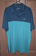 Nike Men’s Dri-Fit 2 Color Golf Polo Blue / Blue Activewear Size XL Nike Golf