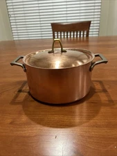 VTG Paul Revere 1801 3Qt Copper, Brass, SS Stock Pot W/Lid