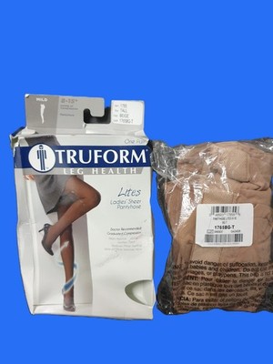 Truform Compression Pantyhose Tights Womens Tall Beige Mild 8-15 mmHg - Pair