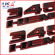 2pcs Black Red Fender Letter Badge For Charger Challenger 345 Hemi Emblem Decal