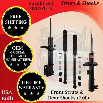 KYB OEM Front Struts & Rear Shocks For 2007-2013 Suzuki SX4 9 Yr Warranty