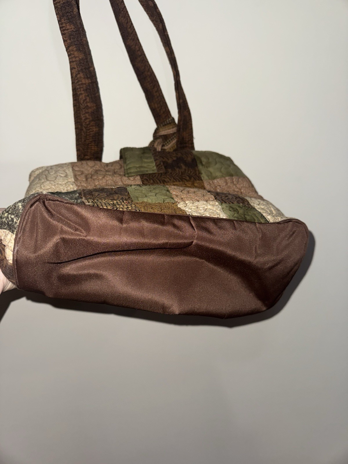 Donna Sharp Brown Plaid Patchwork Quilted Purse H… - image 8