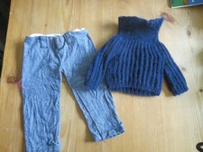 VINTAGE SASHA DOLL ORIGINAL GREGOR JEANS AND NAVY SWEATER