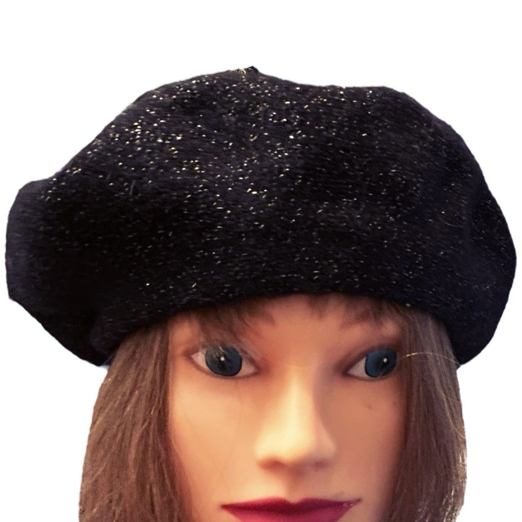 Vaguara MOUSSY Silver Tone Studs Beret Style Hat Red Size Small NWT Red Faux Fur Beret: Handmade French Winter Hat - Etsy main image 4