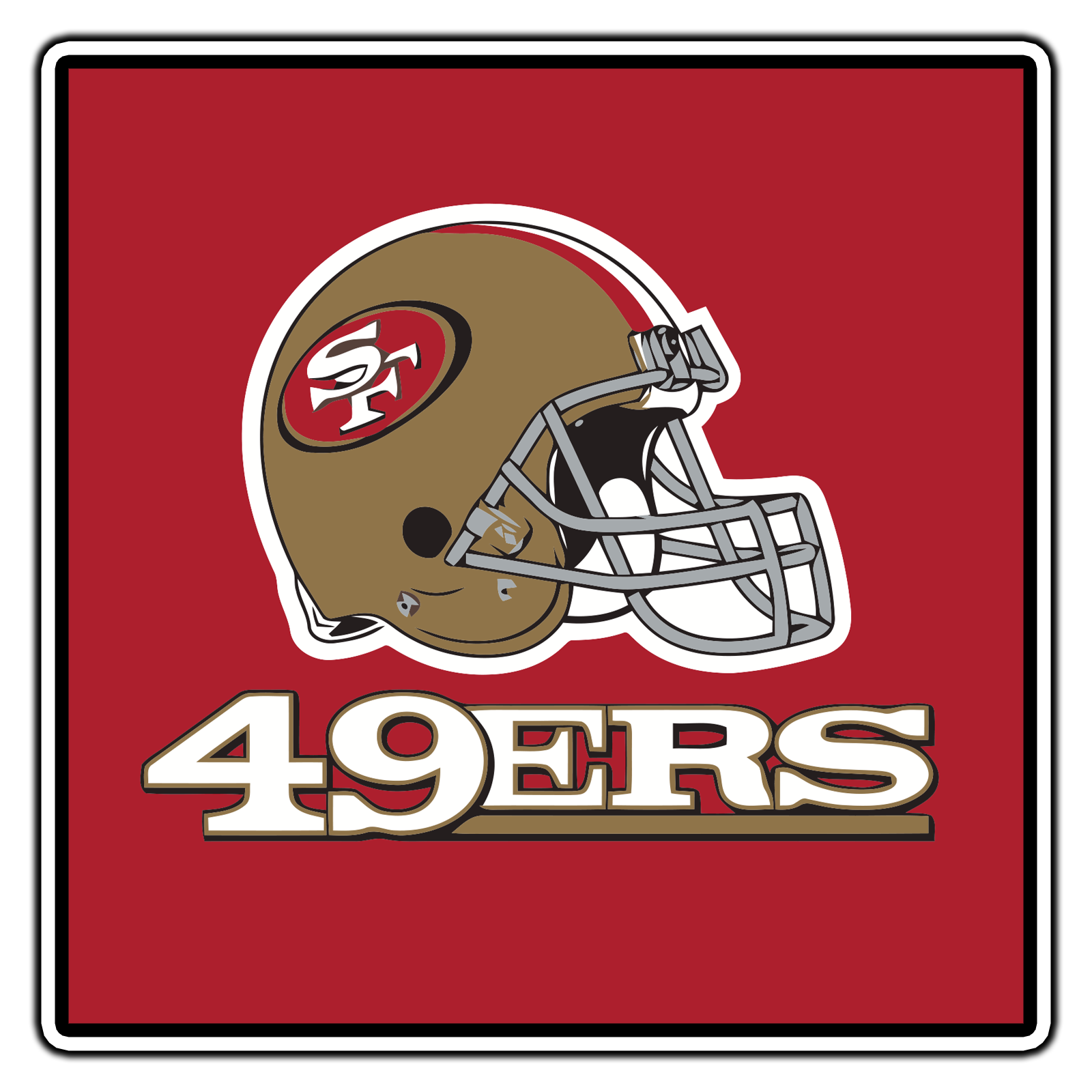 Niners Vinyl San Francisco 49ers Logo #3 Football Sticker Waterproof Vinyl Decal Die ...