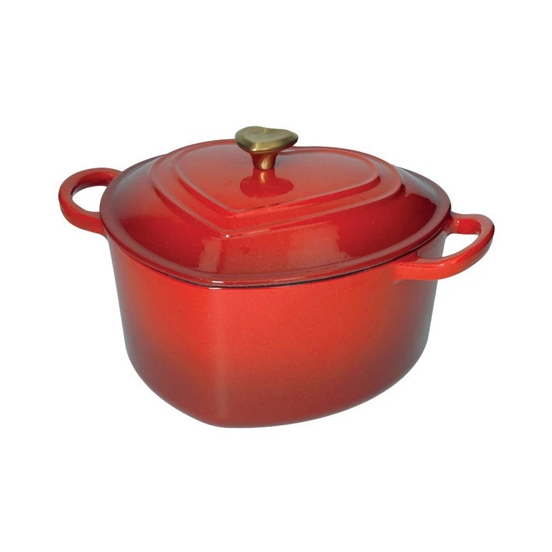 Pentola Casseruola Cocotte in Ghisa per INDUZIONE BRANDANI 4 Litri CUORE ROSSO, fotografia 7 di 8