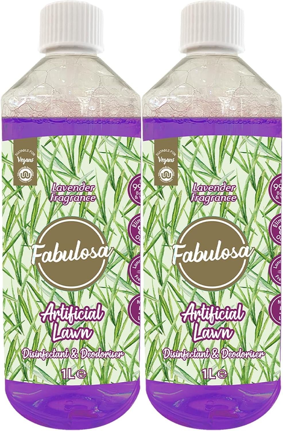Fabulosa 4 in 1 Disinfectant Deodoriser Artificial Grass Cleaner 2 Pack Lavender