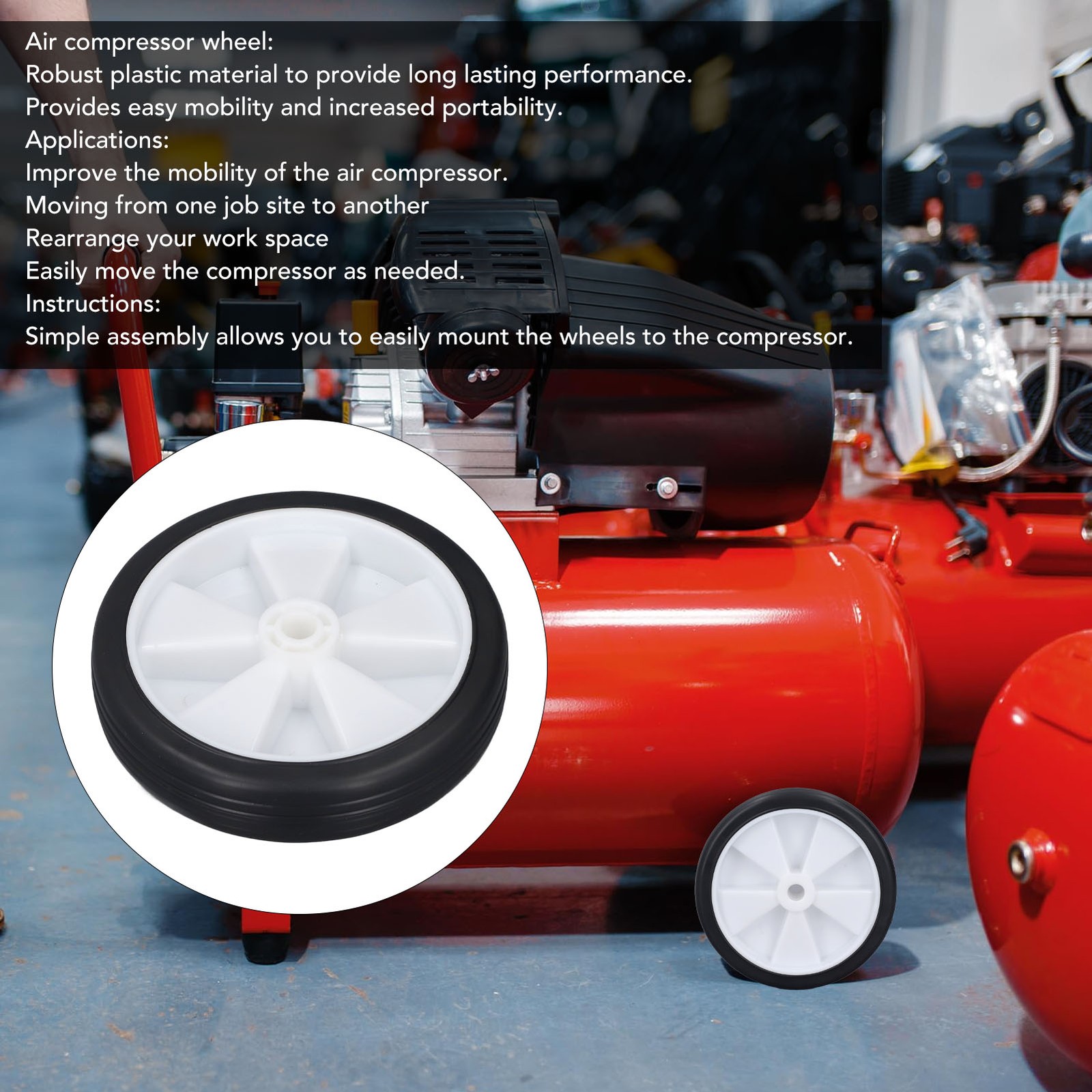 ✿ Air Compressor Caster 2Pcs Air Compressor Wheel Portable For Carrying Maneuver