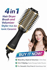 4 in 1 Air Brush Hair Dryer & Volumizer Ionic Ceramic Styler Blow Dryer Brus