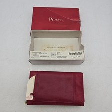 Vintage Rolfs Fundamentals Leather Clutch Wallet Red Zip Around New Y2K