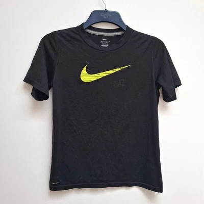 Nike Dri Fit T-shirt Women's Black L Short Sleeve Swoosh Logo Graphic Crew Neck - Image 1 of 4