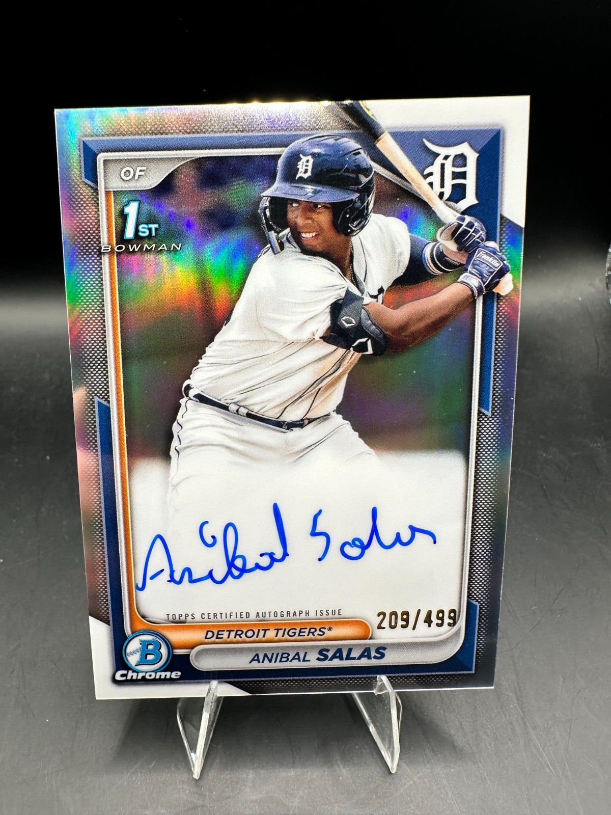2024 Bowman Chrome Anibal Salas 1st Refractor Auto /499 Tigers #CPA-ASA