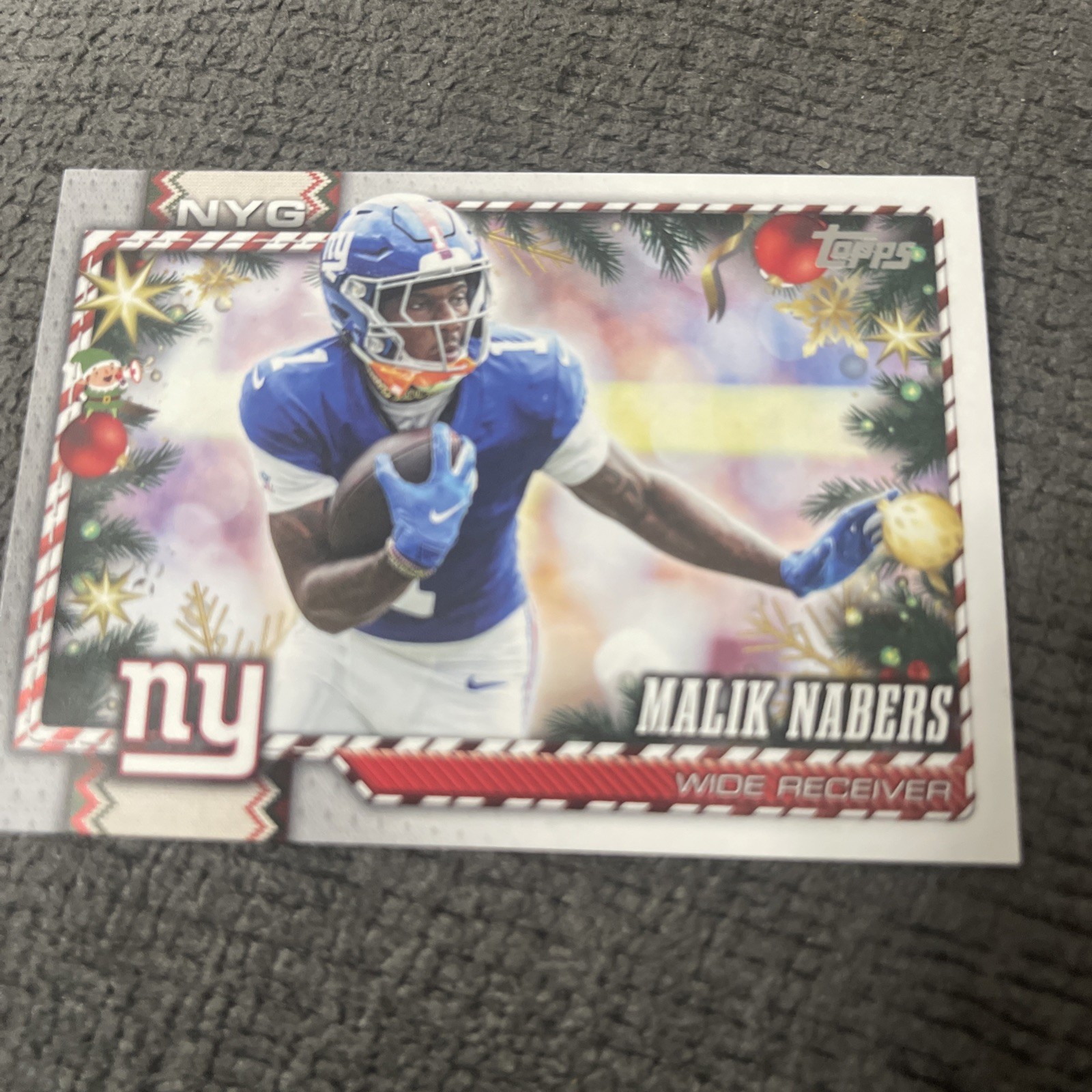 2026 Topps Holiday Football Malik Nabers Hidden Elf Variation #HE-24 SSP Giants