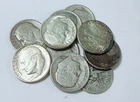 Lot of 10 Roosevelt Dimes - All 1950's  - 90% Silver - Circulated #6314