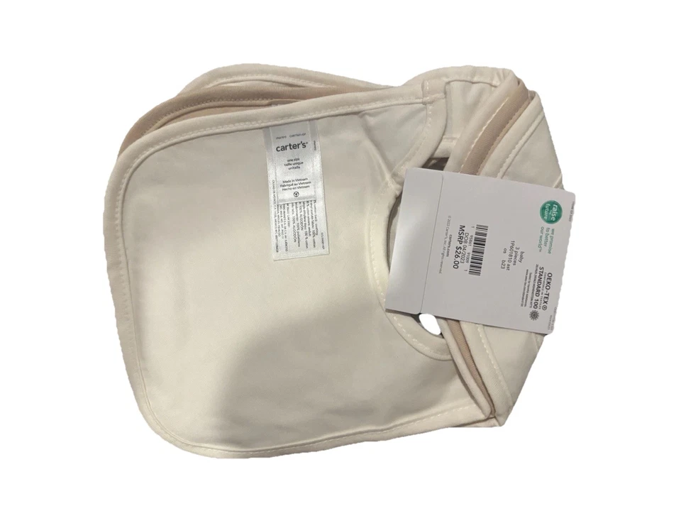 Carters Pack Of 3 Waterproof Bibs Gender Neutral Frog Brown - Image 4 of 4