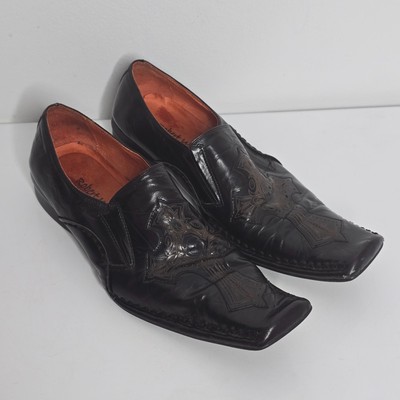 Robert Wayne Shoes Mens 9 Angelo Black Leather Slip On  display picture 1