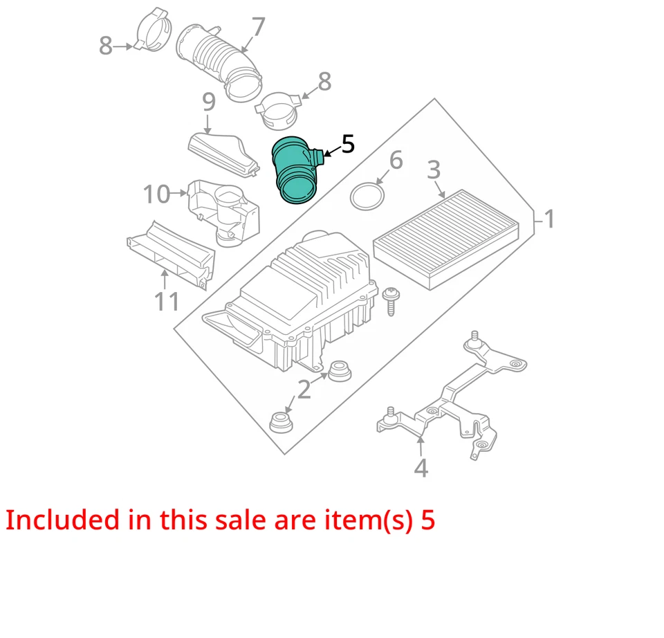 Air Flow Meter 2.0L Engine ID Cdma Fits 09-15 AUDI TT 1268901 Foto 3 de 4