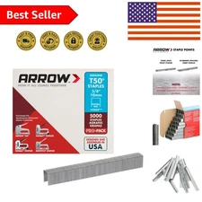 T50 Heavy Duty Steel Staples - 3/8-Inch Leg & Crown, 5000 Count for Crafts