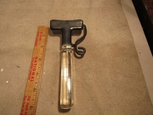 Vintage Pyrex Flameware Removable Handle Pot Pan Holder Glass Steel USA