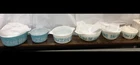 Vintage Pyrex Amish Butterprint Turquoise Cinderella Set of 6 MINT NEVER USED