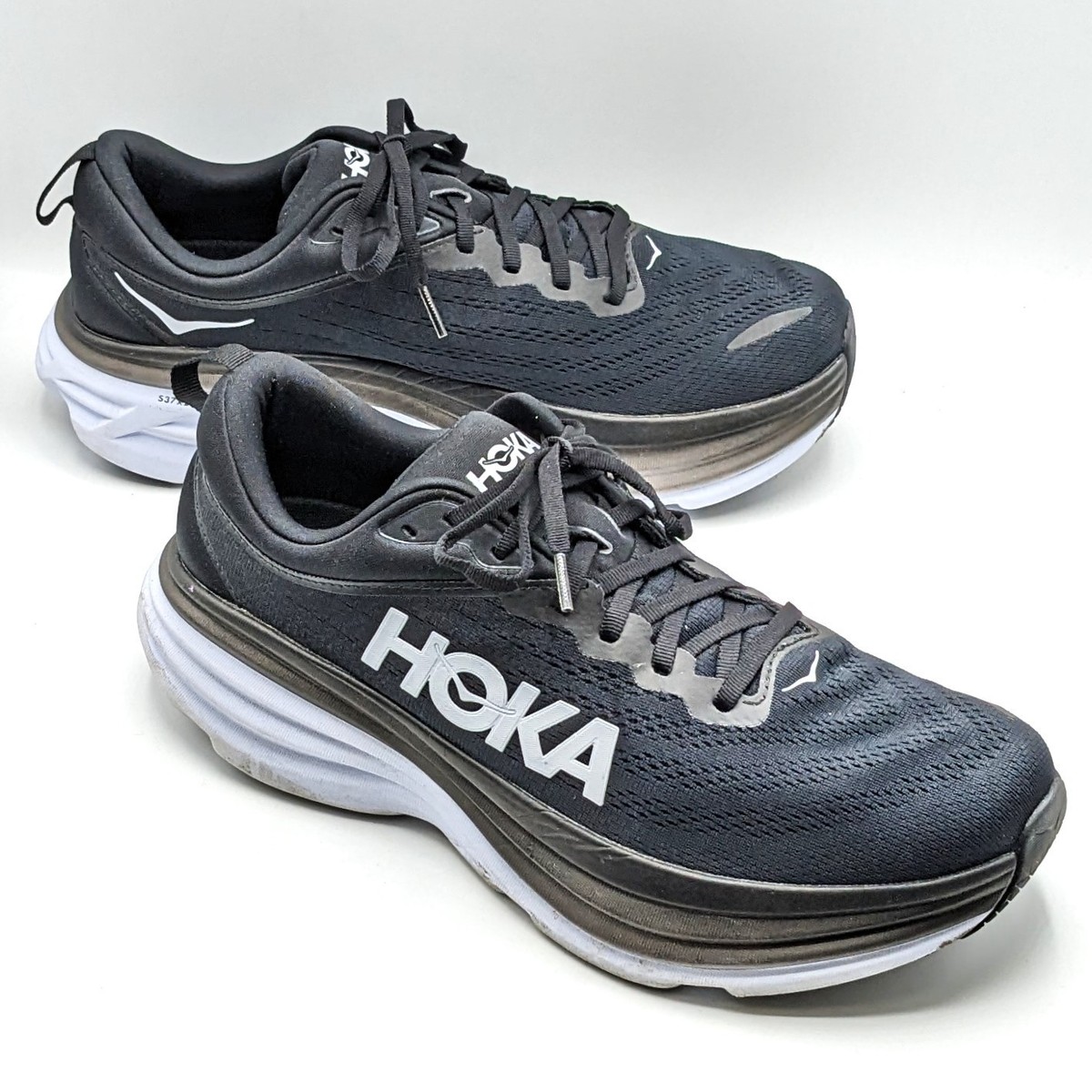HOKA ONE ONE Men's Bondi Max Cushioned Running Shoe (BWHT-Black