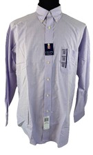Chaps Mens Dress Shirt Men 16-16.5 34/34.5 Lavender Regular Fit Wrinkle-Free NEW