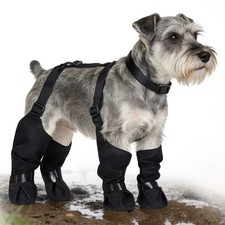 Waterproof Dog Shoes Boots Suspender Paw Protector Harness Anti-Slip Rains Snows