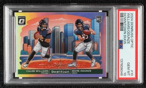 2024 Donruss Optic Downtown Duos Caleb Williams Rome Odunze #10 PSA 10 Rookie RC