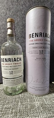 Benriach Smoky 12 Speyside Single Malt Scotch Whisky Empty Unwashed Bottle & Box